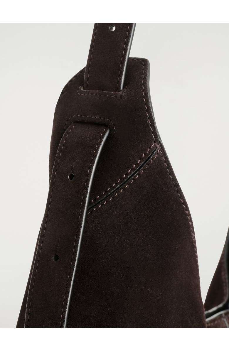 COS Knoll Shoulder Bag - Suede, Alternate, color, Ebony