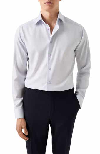 Eton Slim Fit Textured Cotton Dress Shirt