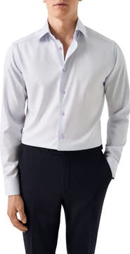 Eton Slim Fit Textured Cotton Dress Shirt