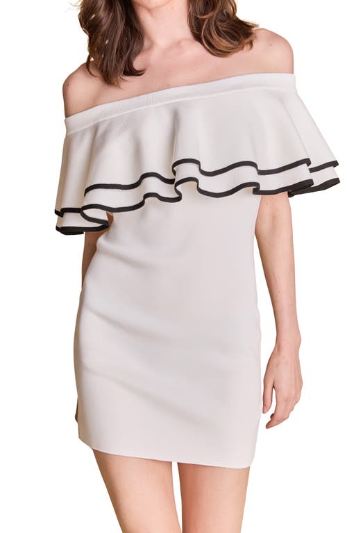 Endless Rose Contrast Detail Ruffle Off The Shoulder Minidress