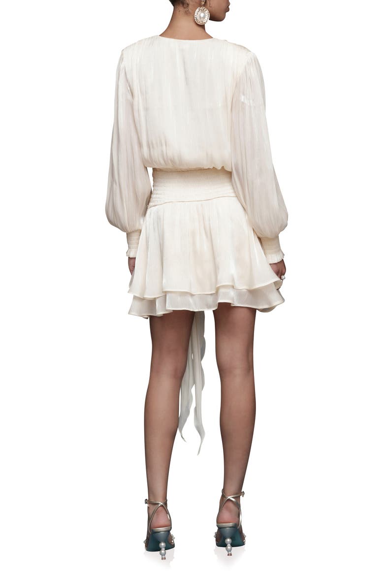 Long Sleeve Faux Wrap Minidress, Alternate, color, CREAM
