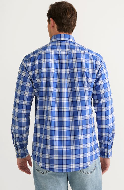 Lands' End Traditional Fit No Iron Twill Shirt In Mariner Blue Plaid