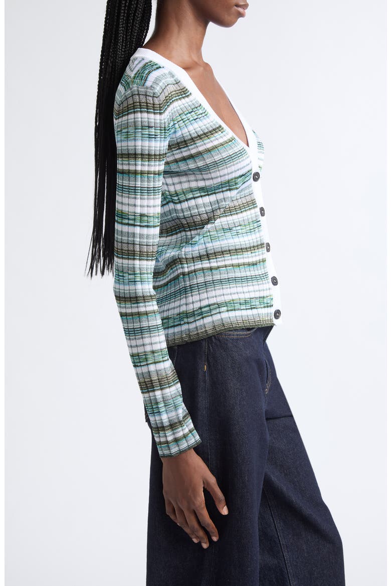 Mixed Stripe Rib Cardigan, Alternate, color, S72R4