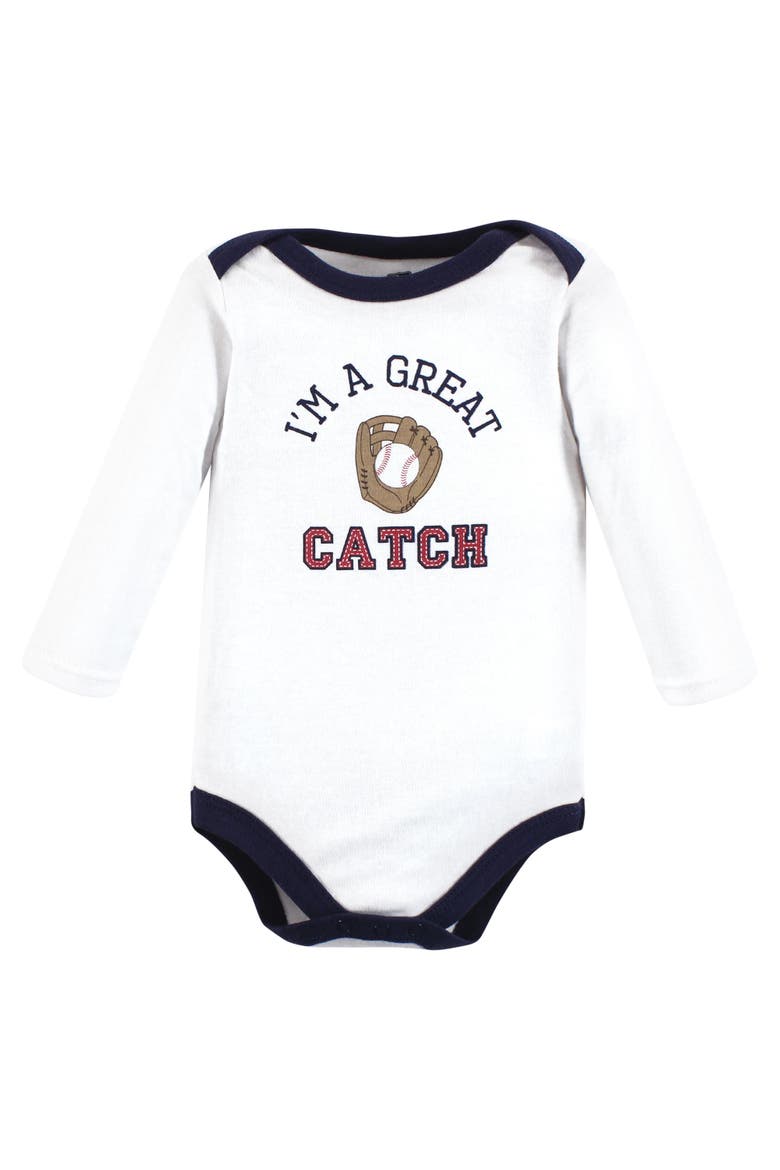 Cotton Long-Sleeve Bodysuits 7-Pack, Alternate, color, Sports Stripes