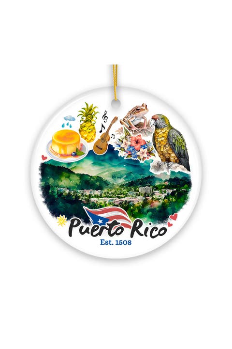 Puerto Rico Tropical Scenery Ceramic Ornament