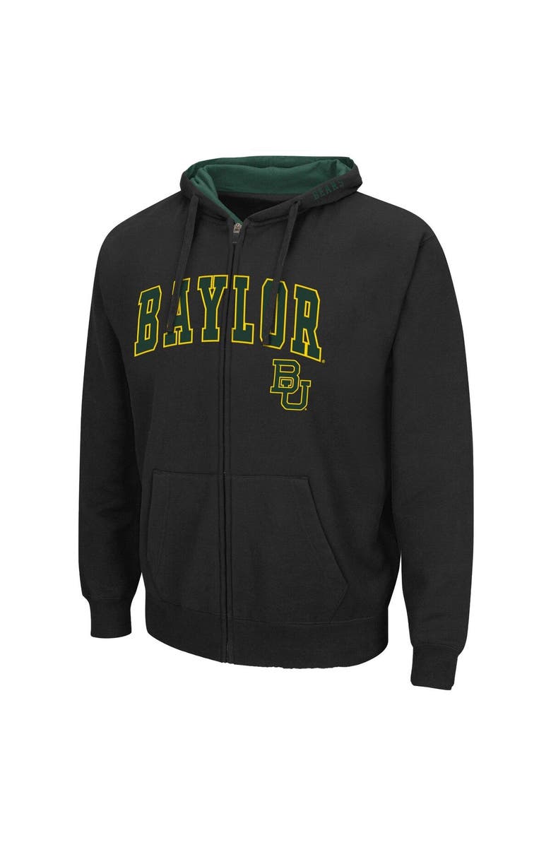 COLOSSEUM Men's Colosseum Black Baylor Bears Arch & Logo 3.0 Full-Zip Hoodie, Alternate, color, Black