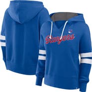 FANATICS Women's Fanatics Blue New York Rangers Seize Fleece Pullover Hoodie