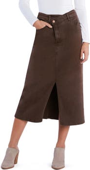 Wash Lab Denim Emmeline Crossover Waist Denim Midi Skirt