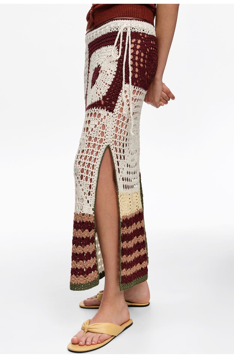 Bimba y Lola Straight Crochet Skirt, Alternate, color, Dark Green