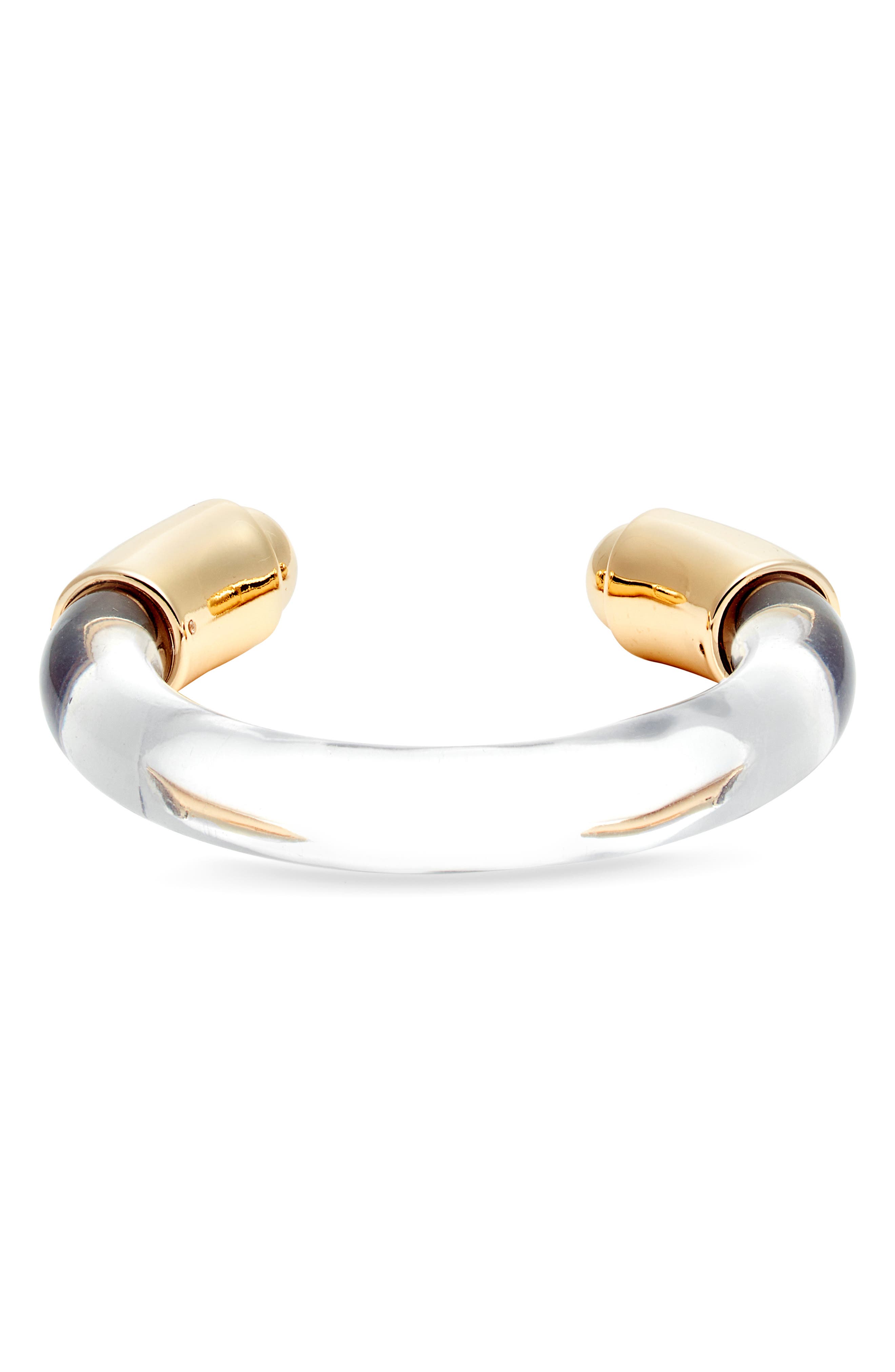 Open Edit Metal Cap Resin Cuff Bracelet