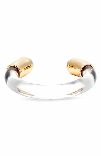 Open Edit Metal Cap Resin Cuff Bracelet