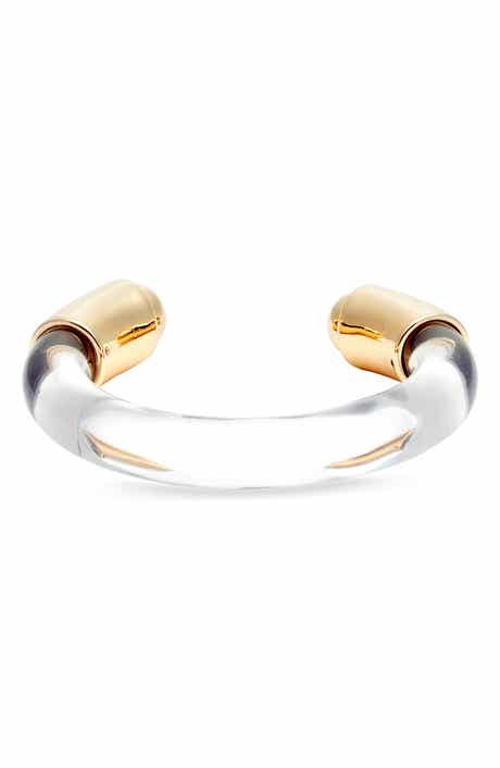 Open Edit Metal Cap Resin Cuff Bracelet