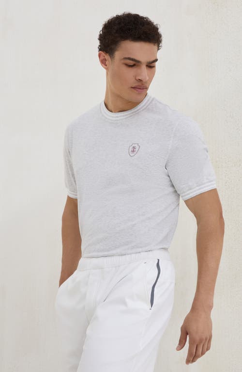 Brunello Cucinelli Cotton Jersey Crew Neck T-shirt With Logo In White