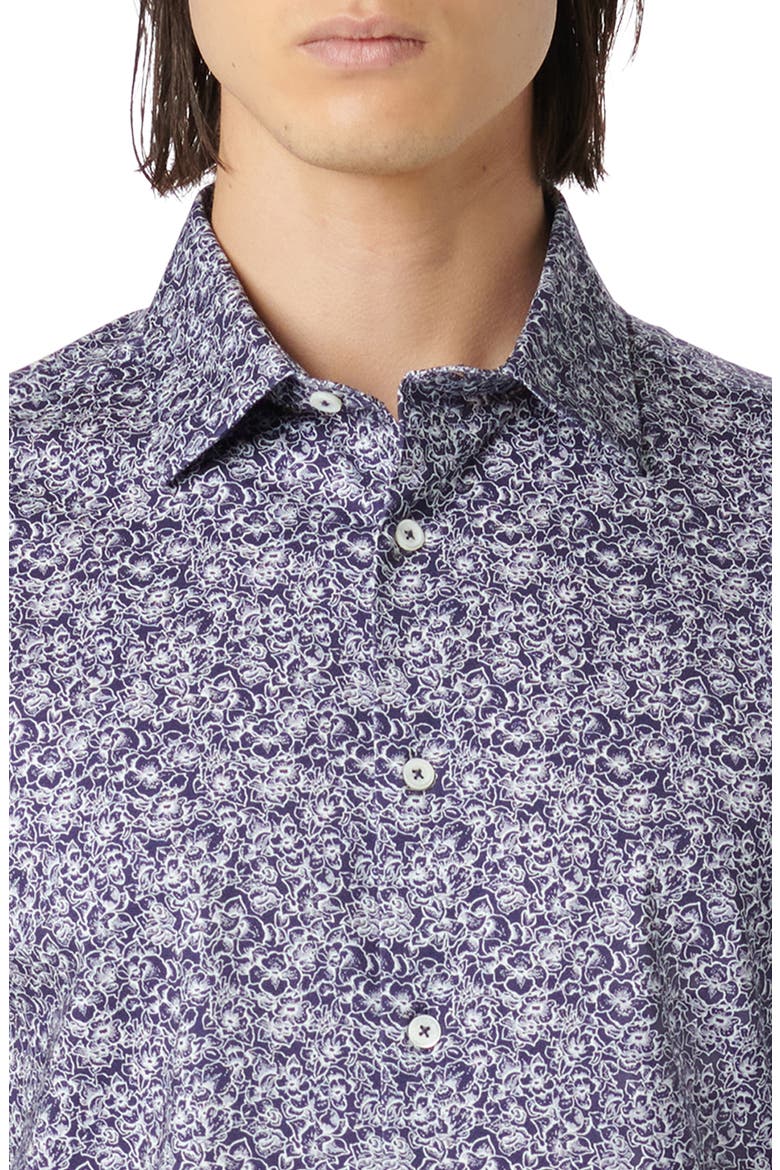 James OoohCotton® Floral Print Button-Up Shirt, Alternate, color, NAVY