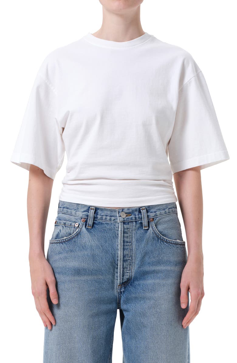 AGOLDE Shari Cotton T-Shirt, Main, color, White
