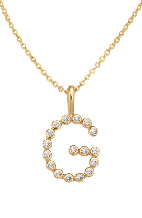 CZ Poppy Initial Necklace