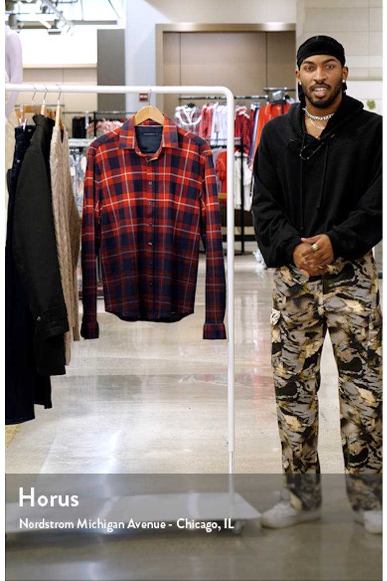 Plaid Jacquard Dip Dye Knit Button-Up Shirt video