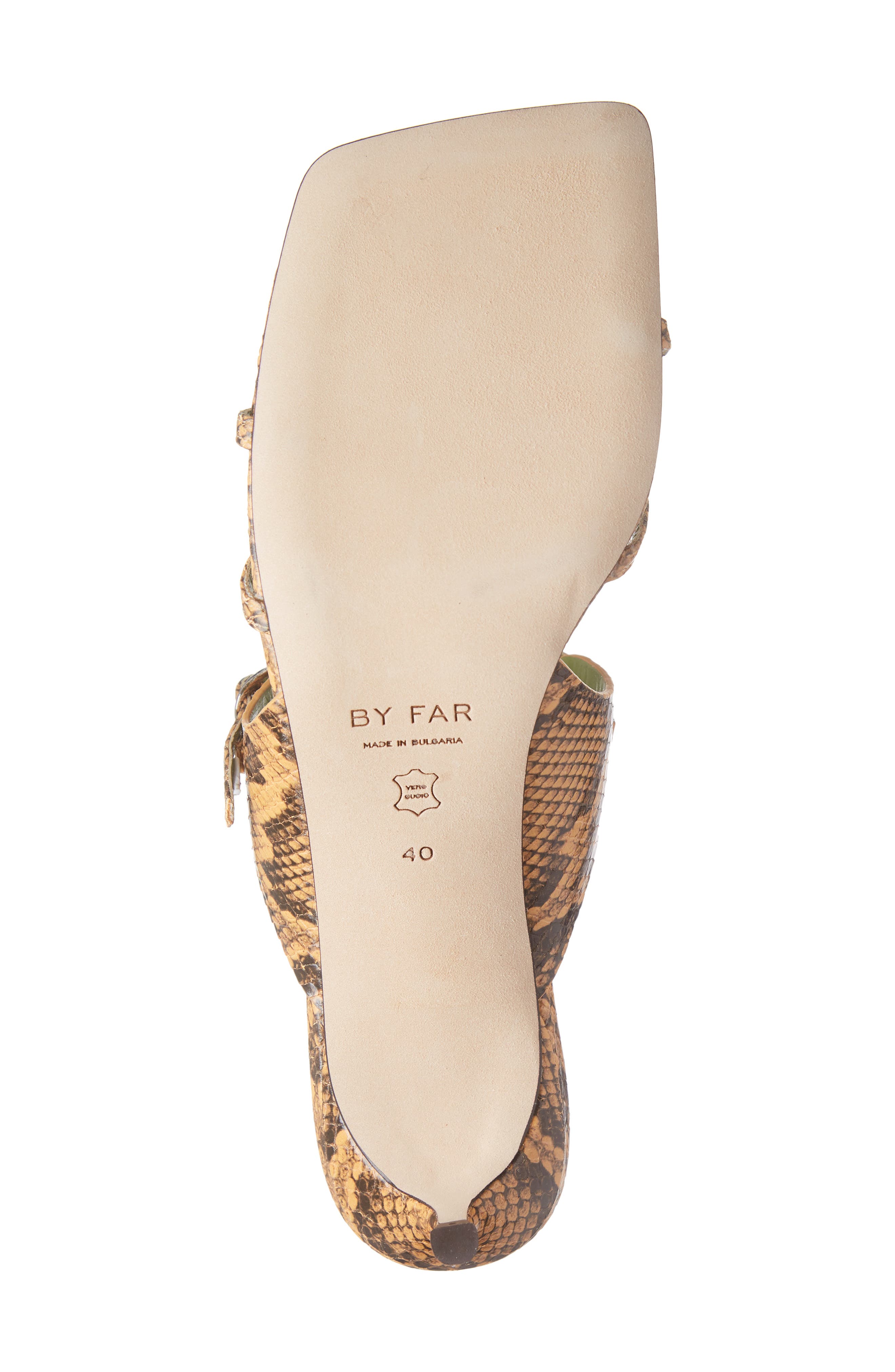 By Far Snake Embossed Slide Sandal, Alternate, color, 