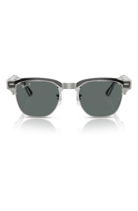 Gender Inclusive Meta Audio Clubmaster 51mm Polarized Square Sunglasses