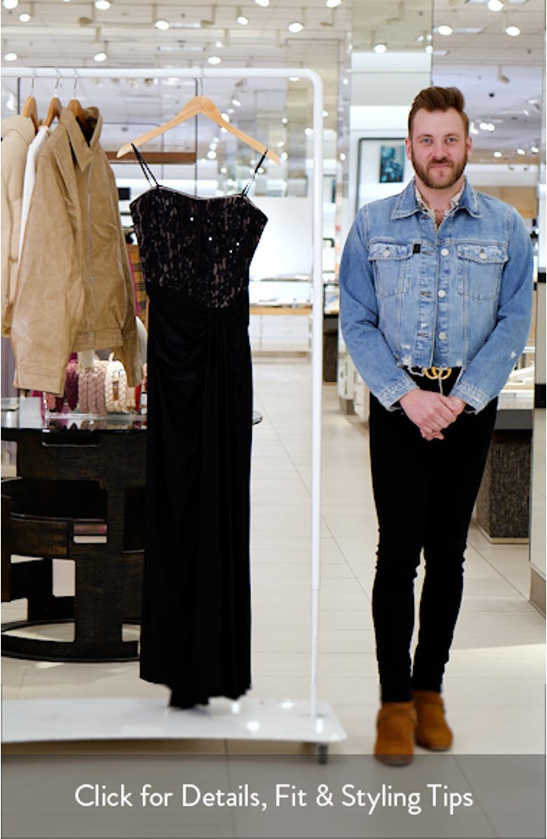 Sequin Lace Bodice Strapless Gown, sales video thumbnail