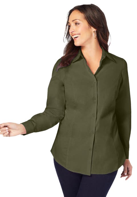 Wrinkle-Free Stretch Poplin Shirt (Plus Available)