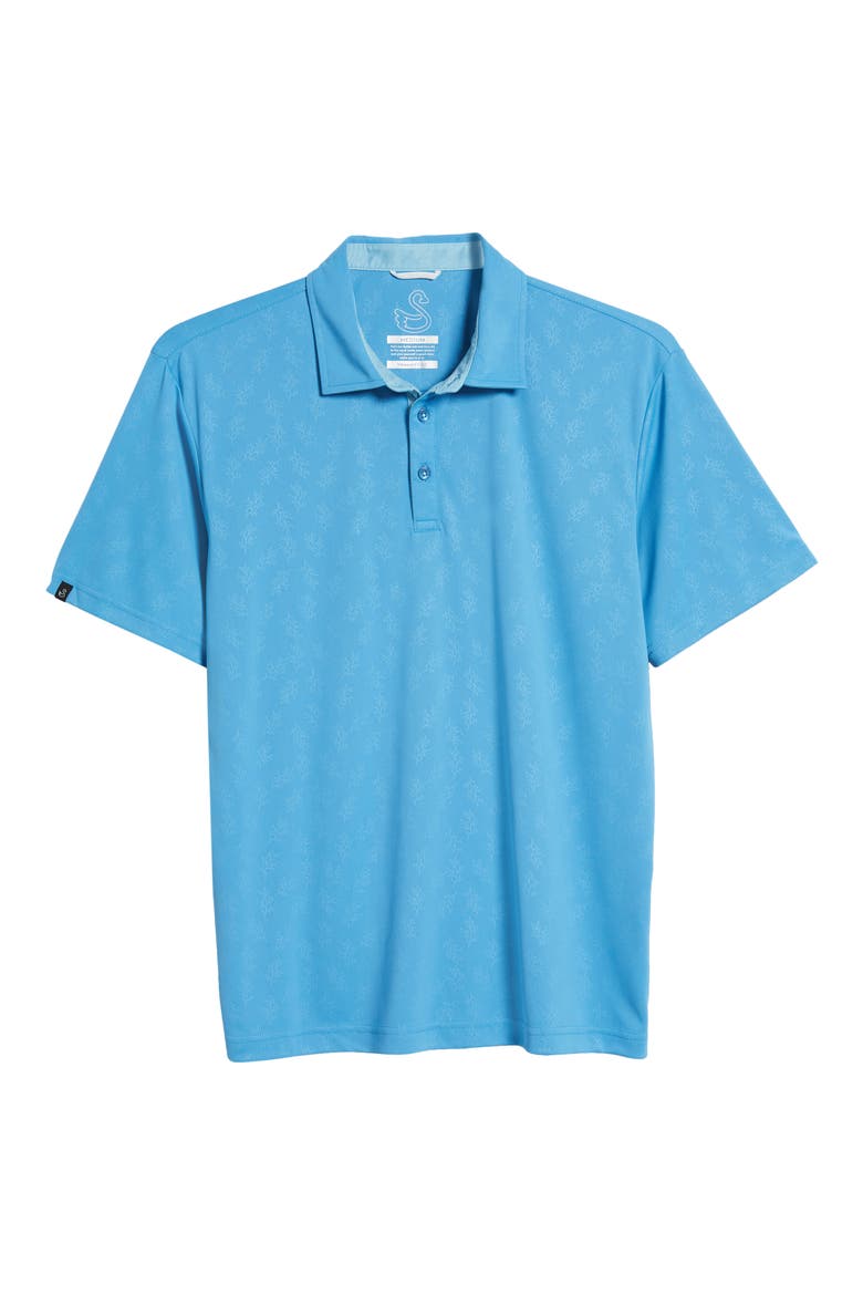 Barrett Botanical Print Golf Polo, Alternate, color, BLUE