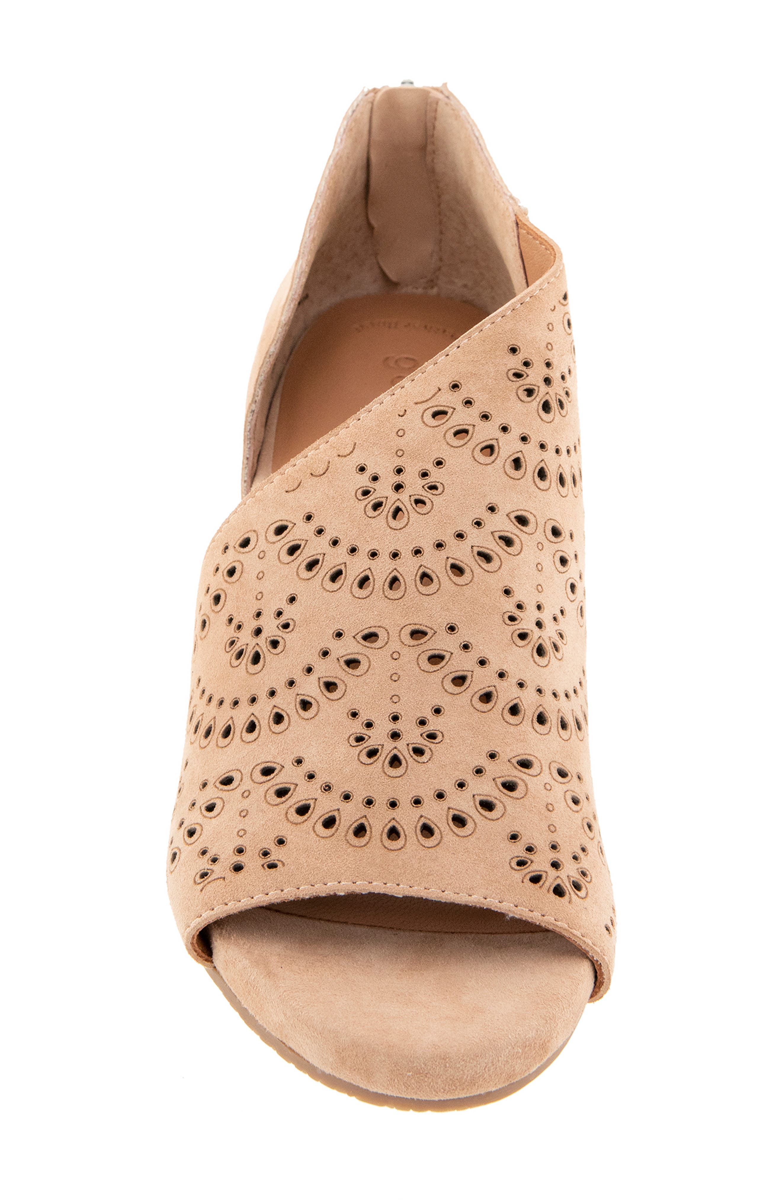 Talerie Perforated Wedge Sandal, Alternate, color, PORCINI SUEDE