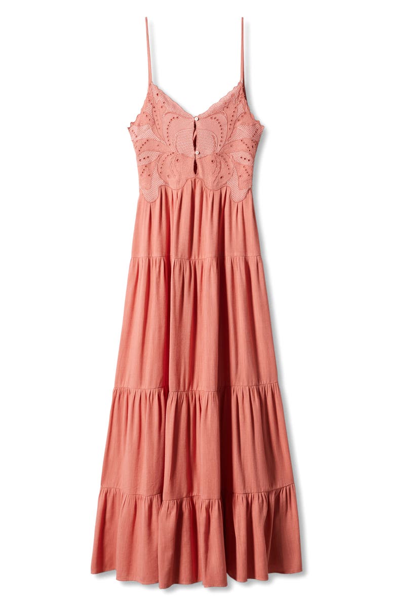 MANGO Embroidered Maxi Dress, Alternate, color, 
