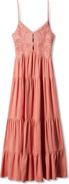MANGO Embroidered Maxi Dress