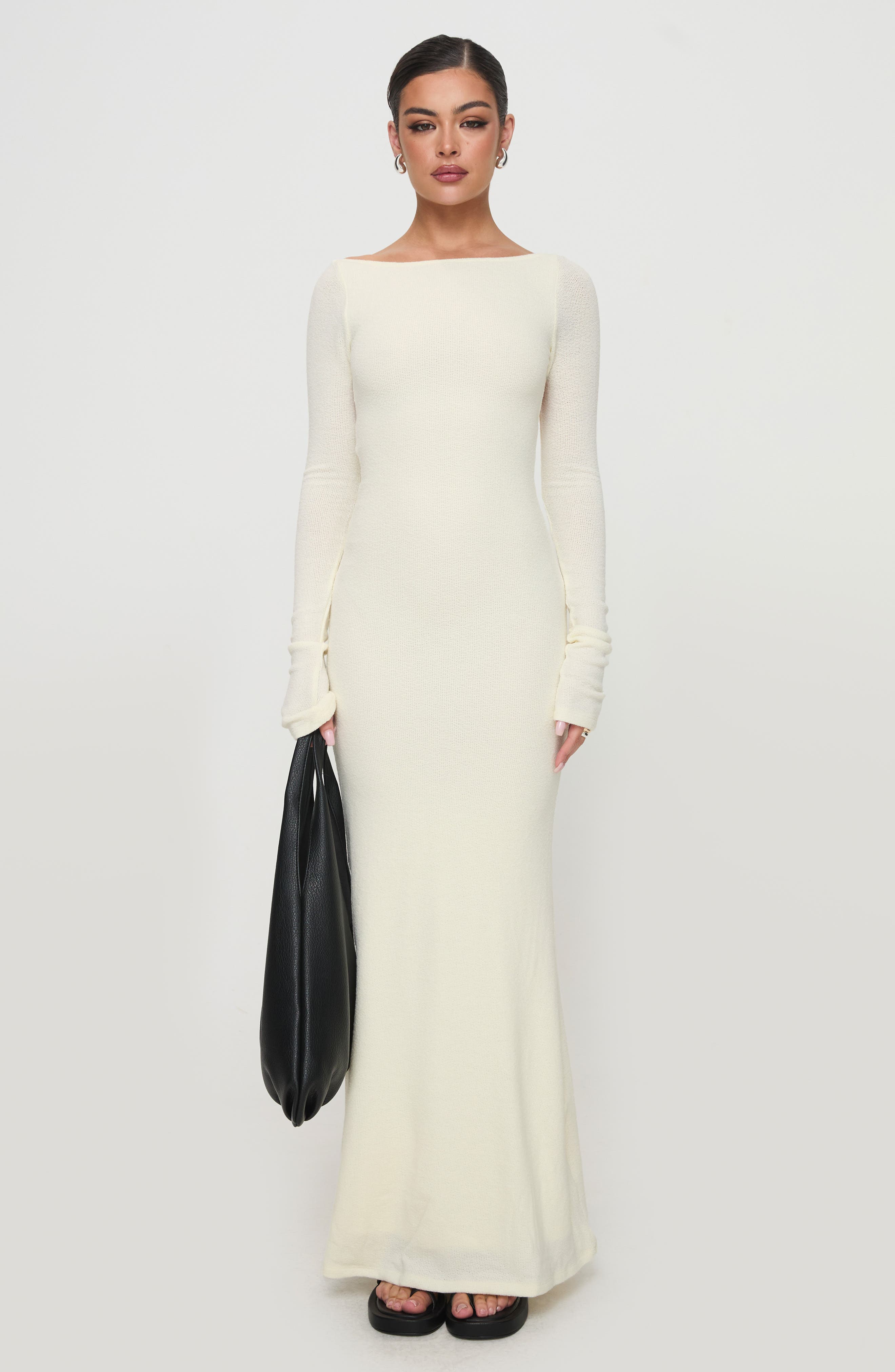 long sleeve sheer maxi dress PinkBlush White Lace Mesh Overlay Long Sleeve Maxi Dress