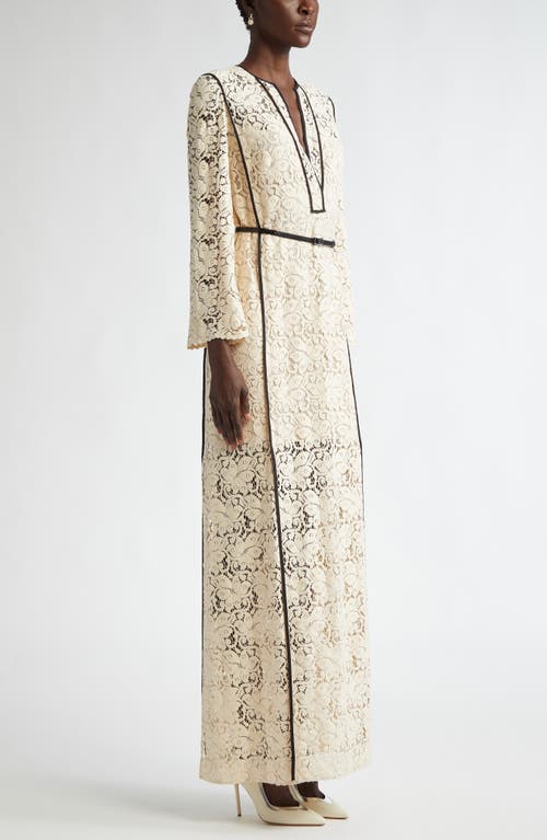 St John St. John Collection Belted Floral Guipure Lace Gown In Pink Blush