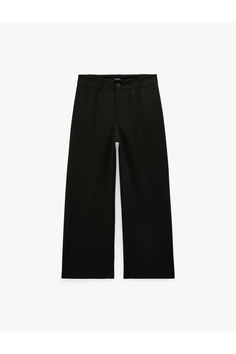 Straight Fit Tailored Trousers, Alternate, color, BLACK