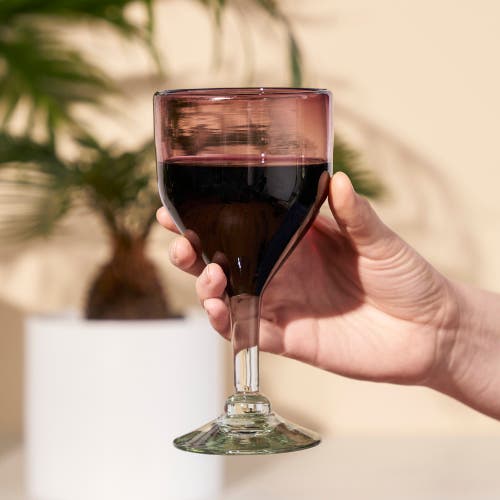 Twine Segunda Vida Rosado Recycled Stemmed Wine Glasses Set Of 2 In Pink