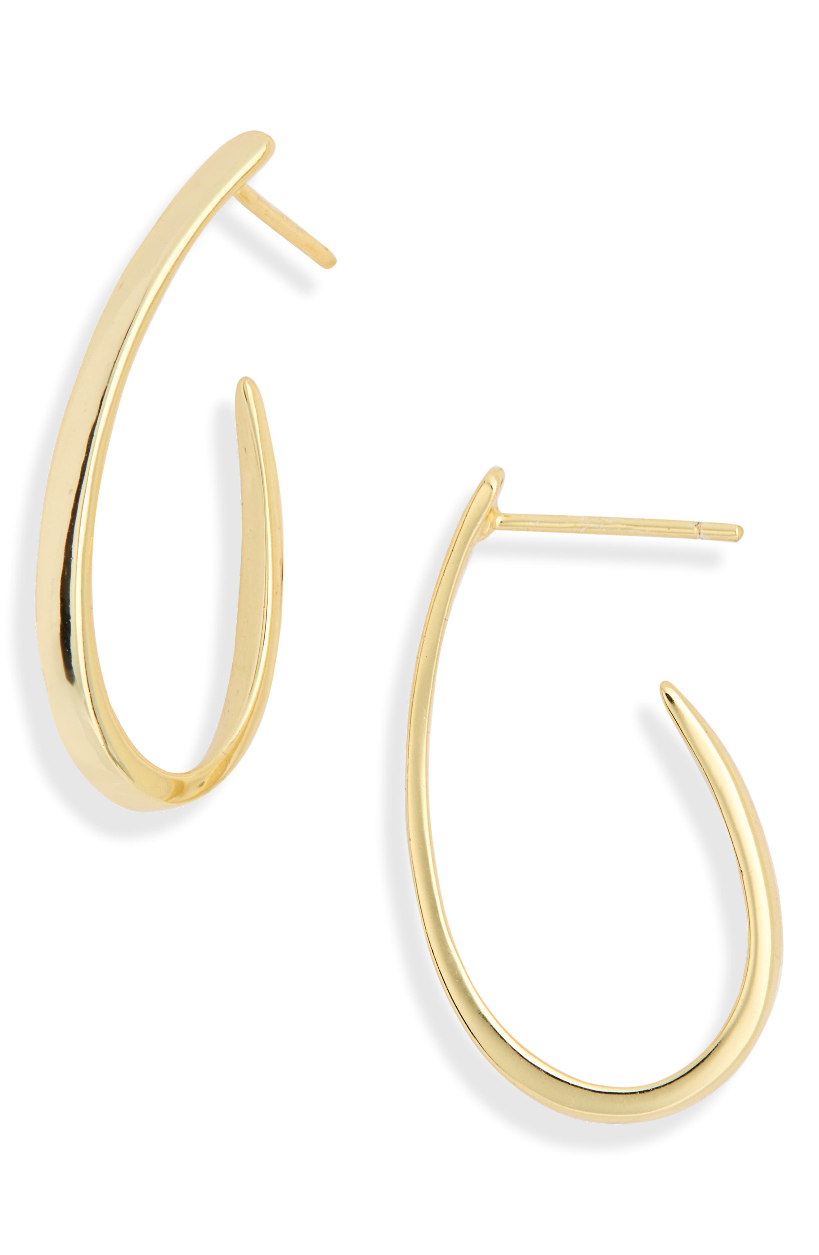 Argento Vivo Sterling Silver Wave Oval Hoop Earrings