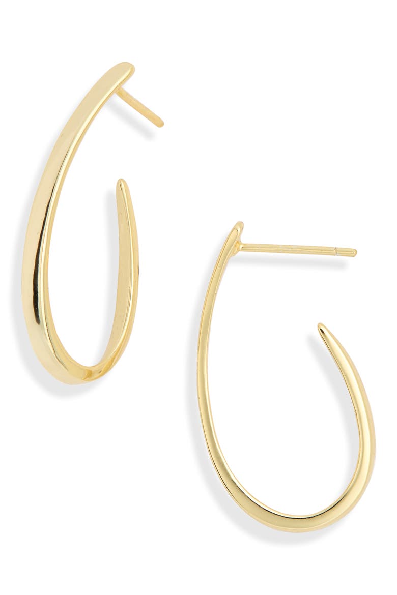 Wave Oval Hoop Earrings, Main, color, GOLD