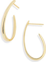 Argento Vivo Sterling Silver Wave Oval Hoop Earrings