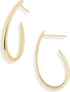 Argento Vivo Sterling Silver Wave Oval Hoop Earrings