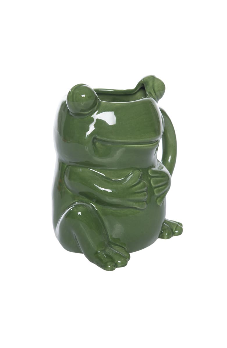 Transpac Ceramic Frog Shape Mug Green for Spring Serving and Entertaining, Alternate, color, Green