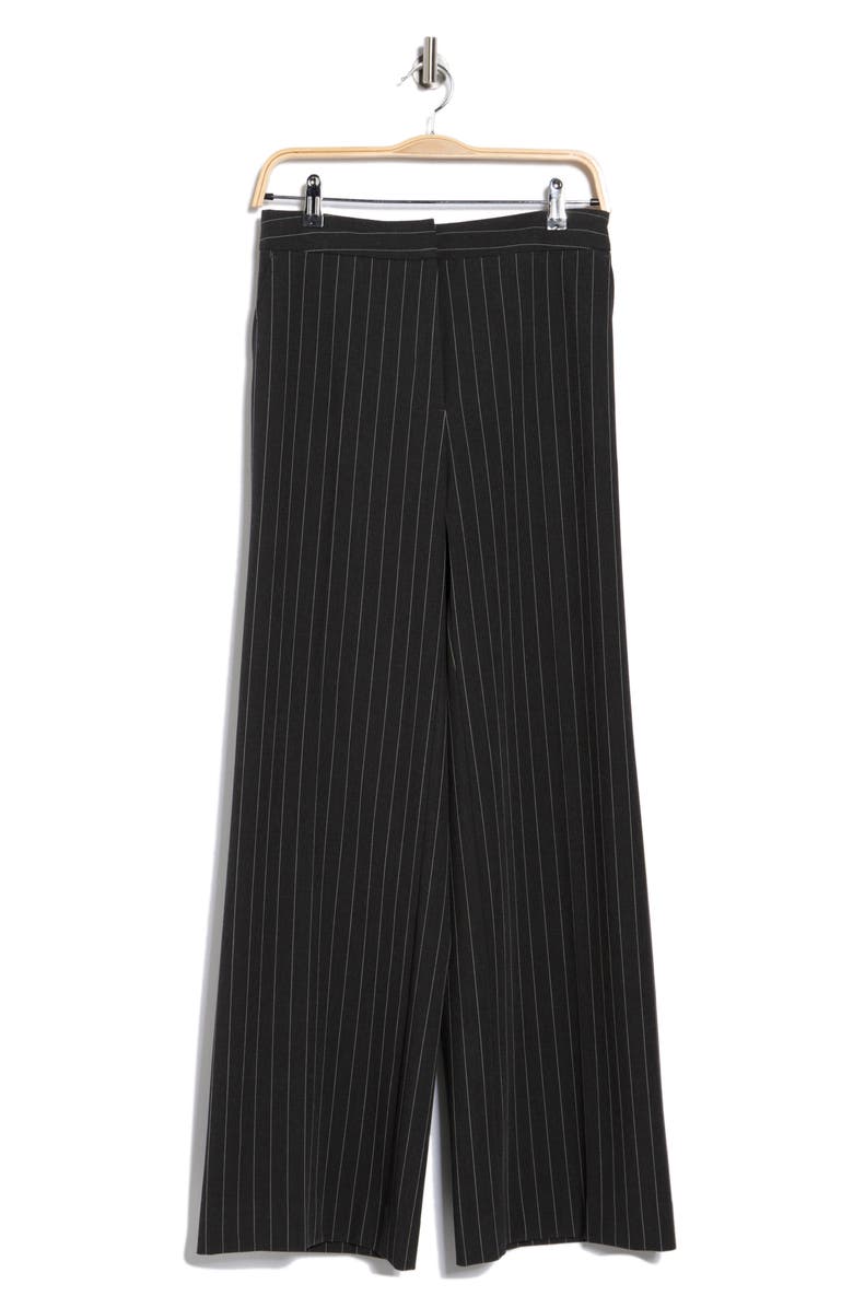 Nordstrom Pinstripe Wide Leg Pants, Alternate, color, Dark Charcoal Cayman Stripe