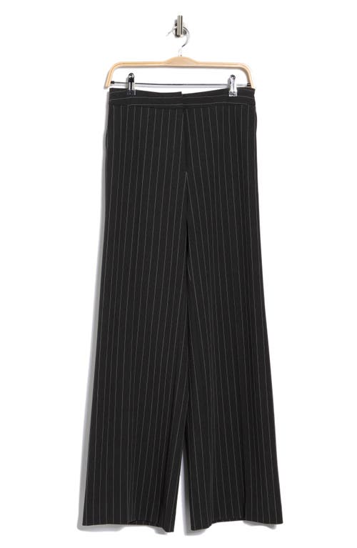 Nordstrom Pinstripe Wide Leg Pants In Black
