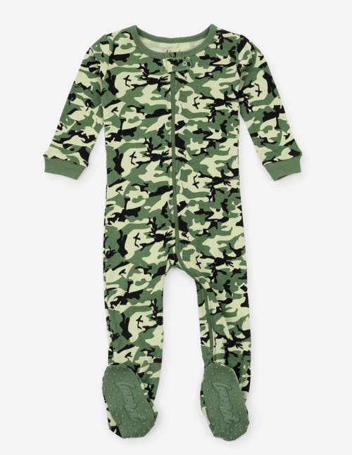 Leveret Kids'  Footed Cotton Matching Family Pajamas, Whimsy & Fantasy Prints In Green
