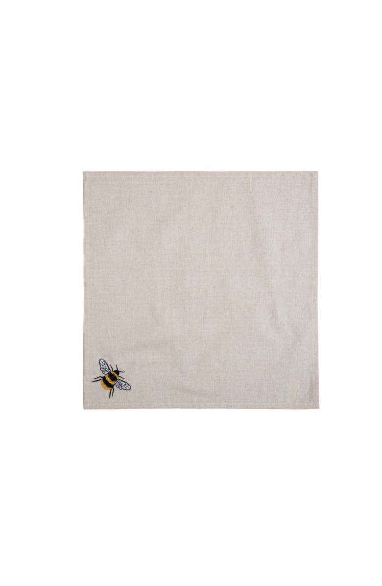 C&F Home Lavender & Bee Garden Embroidered Machine Washable Napkins Set of 6, Alternate, color, Beige