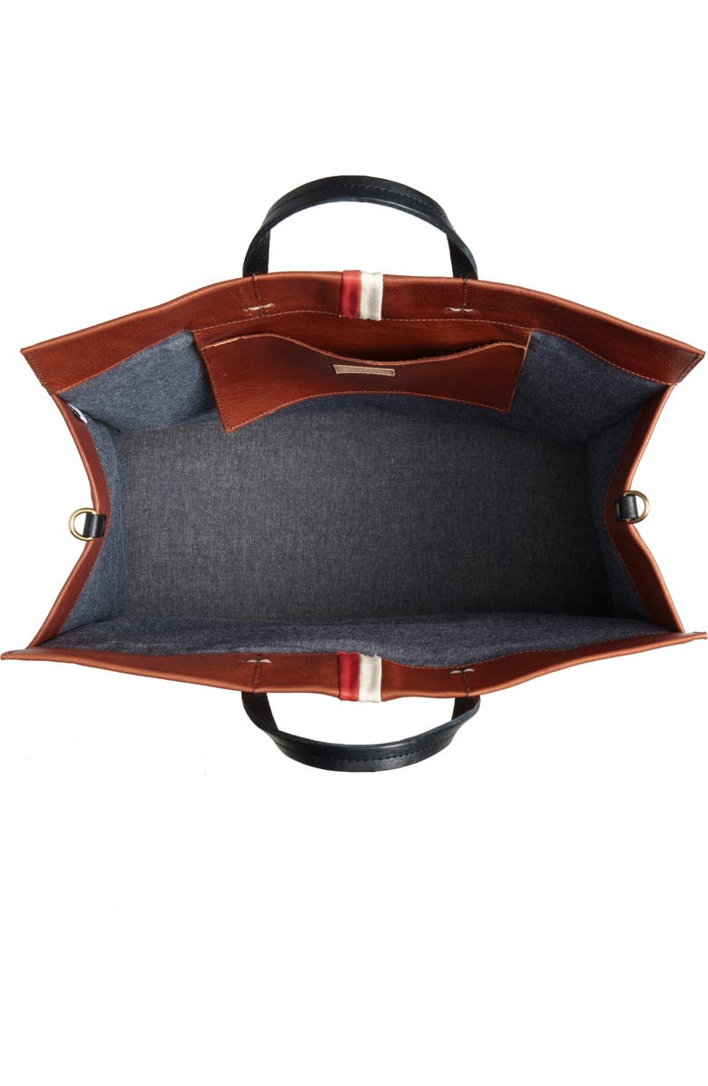 Clare V. Simple Stripe Leather Tote, Alternate, color,