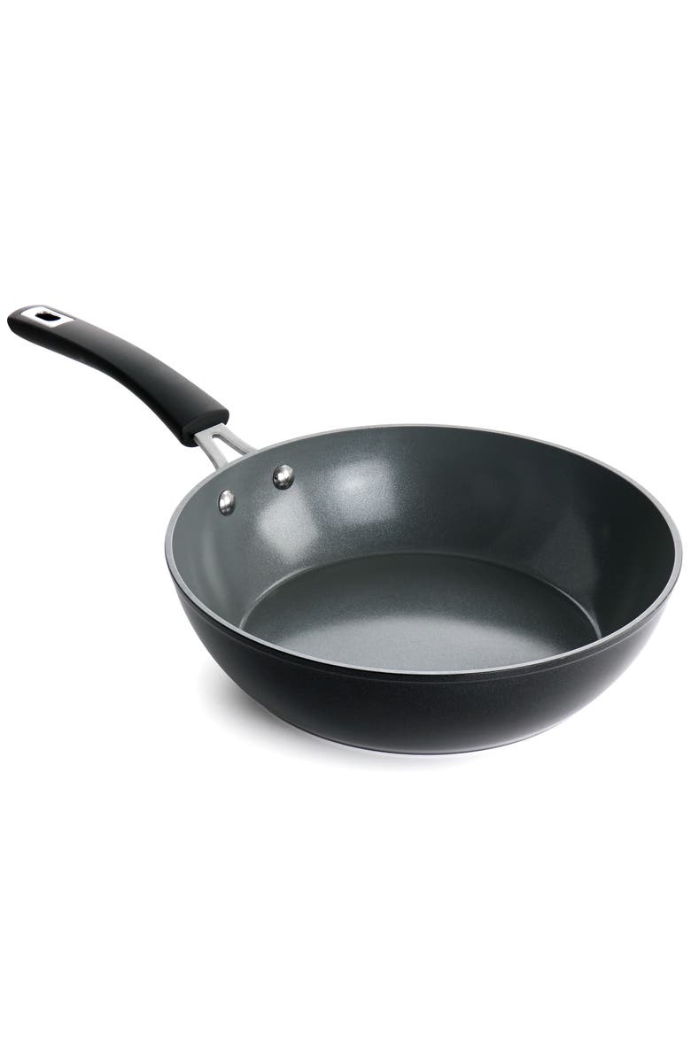 Kenmore Arlington 3.5 Quart Non Stick Aluminum Saute Pan with Lid, Alternate, color, Black