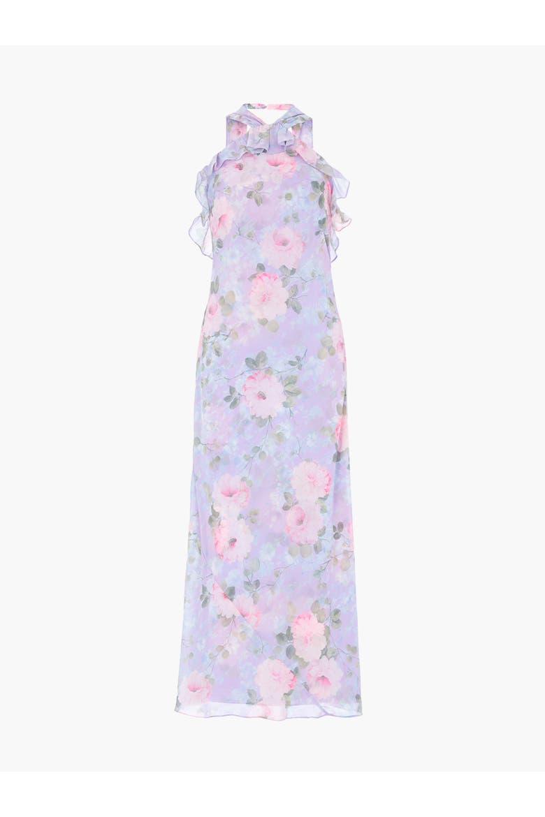 Camille's Garden Halter Neck Ankle Gown, Alternate, color, Lavender