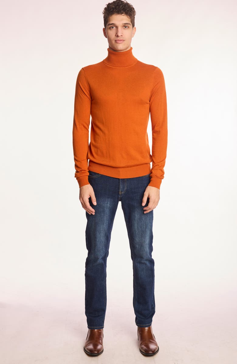 PAISLEY & GRAY Fine Gauge Turtleneck Sweater, Alternate, color, Marmalade