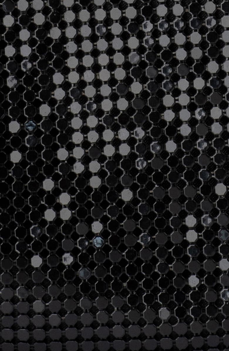 Olga Berg Sylvia Mesh Drawstring Top Handle Bag, Alternate, color, Black