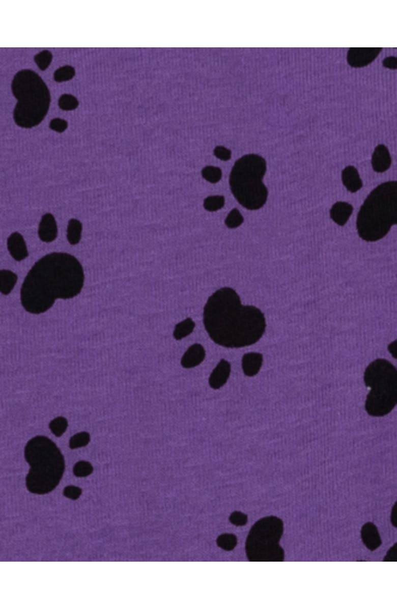 Leveret Footed Printed Cotton Matching Family Pajamas, Coordinated Prints, Alternate, color, Purple Dog Paw