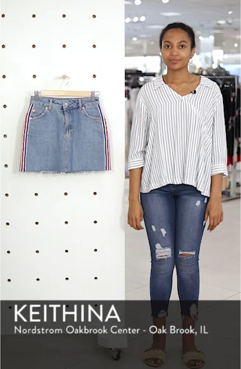 MOTO Stripe Denim Skirt, sales video thumbnail