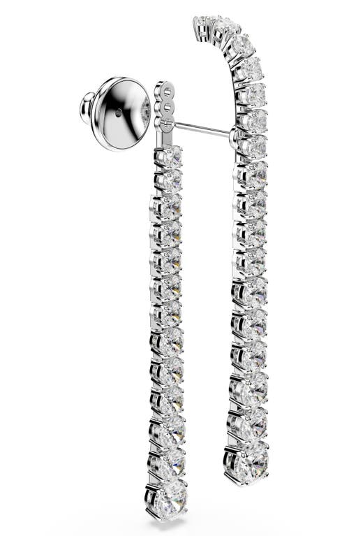 Swarovski Matrix Crystal Graduated Linear Drop Earrings In White